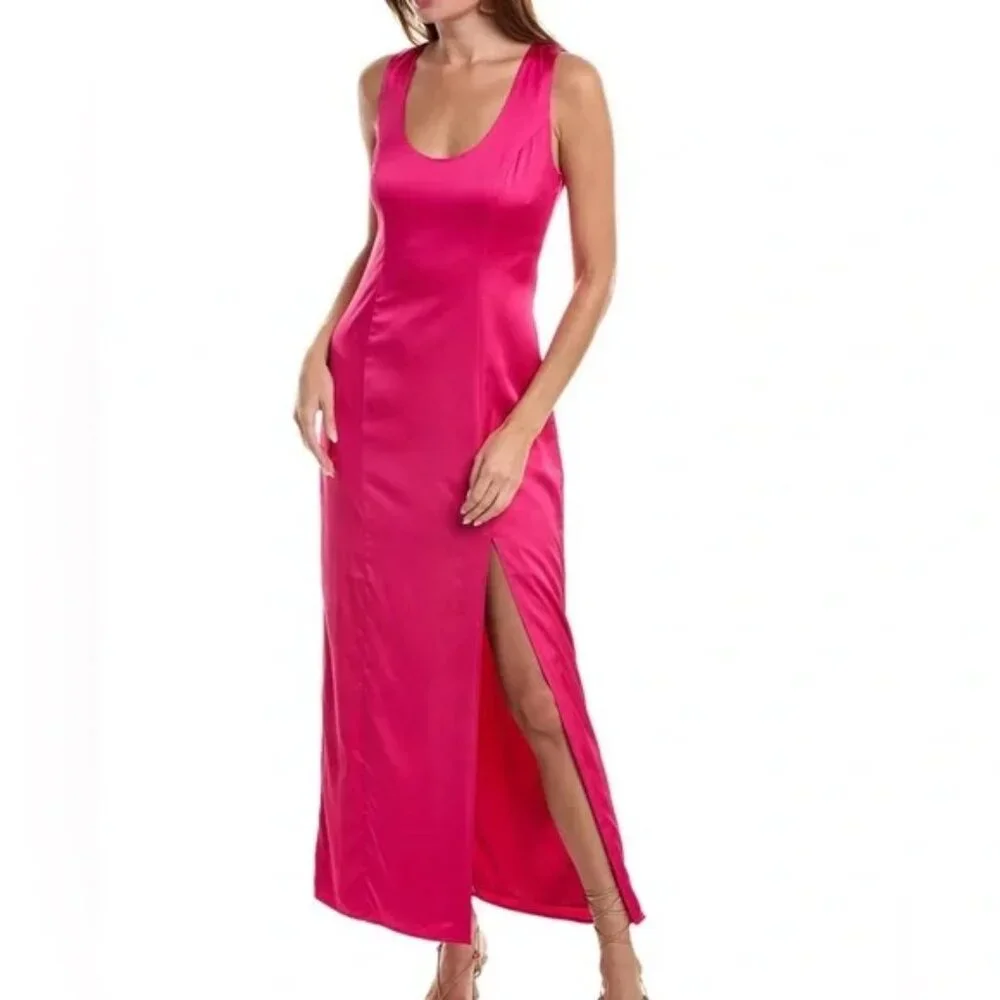 Hutch Pink‎ Sleeveless Lolo Satin Maxi Dress Size 6